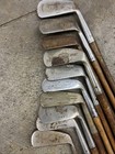 10 Vintage Antique Gold Clubs Wooden Shafts
