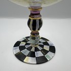 Mackenzie-childs Blooming Coupe Glass Gold Lustre Floral Hand Painted