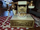 Vintage Deco-tel Rotary Dial Telephone Gold Victorian Ornate Regency Style