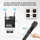 4 Channel Audio Mixer  Karaoke Mixer With Dual Wireless Microphones  Professi   