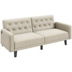 63in Convertible Futon Sofa Bed Couch Bed With Usb Ports For Living Room