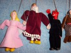 Vintage Czech Marionette Puppet Theatre  Set Of 5 Puppets  String wire