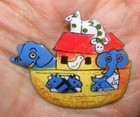 Vtg  89 Susan Jones Artist Signed Artisan Pin Brooch Noah s Ark Enamel On Copper