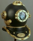 Antique Us Navy Black Diving Divers Mark V Deep Sea Marine Scuba 18  Helmet