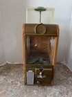 Vintage Victor Vending Super V Gumball Machine Chicago Illinois Wood Enclosure