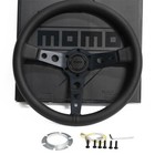 New Momo Prototipo 350mm Leather Steering Wheel Black Edition P5 Genuine