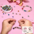50pcs 8 10mm Rose Lampwork Bead With Blue Spots  Handmade Faceted Pink Murano   
