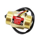 G1  Male Thread Brass Water Flow Sensor Switch Hall Effect Liquid Flowmeter F   