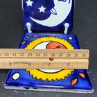 Vintage Mexican Talavera Pottery Tiles Sun Moon Celestial Set Of 4 Blue 4x4