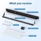 Rapink Patch Panel 24 Port Cat6a With Inline Keystone 10g Support  Coupler Patch