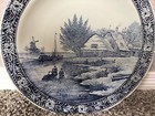 1960s Delfts Blue   White Windmill Platter Made For Royal Sphinx Holland By Boch