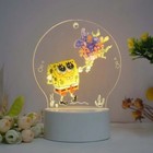 3d Led Illusion Spongebob Usb 7color Table Night Light Lamp Bedroom Child Gift