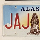 Alaska License Plate     free         Jaj 427   Grizzly Bear Graphic Nice Ak Tag 
