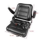 Adjustable Backrest Tractor Seat W armrest Universal Forklift Seat