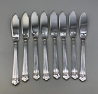 Aria  By Christofle France Silverplate Set Of 8 Fish Knifes 7 7 8 