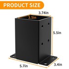 4x4 Post Base 4pcs  Inner Size 3 5x3 5 Inch Fence Post Anchor  Rust-proof Heavy