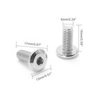 Biaungdo 60 Pcs M6x15mm Stainless Steel Flat Head Hex Socket Cap Bolts Screws Co