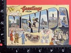 Vintage Greetings From Nevada Large Letter Postcard Curt Teich Posted 1930s-40s