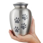 Pet Urn For Dog   Cat Ashes - Brasscremation Memorial Lg  Silver Urn To 110 Lbs
