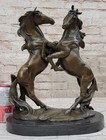 Bronze Statue Signed Wild Racing Stallion Horse Sculpture Figurine Art Deco Deal