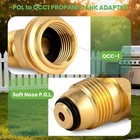 2x Propane Tank Adapter Pol Lp 100lb Tank Valve To Qcc1 type1 Hose Or Regulator