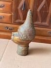 Vintage African Cast Bronze Benin Queen Mother Iyoba Head Sculpture 7 