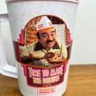 Dunkin  Donuts Vintage Thermo Travel Coffee Tumbler Mug Time To Make Donuts Fred