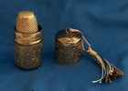 Etui Gold Tone Thimble Case With Tassel  Unknown Origin  Excellent Condition