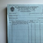 Rare Vintage Commonwealth Of Massachusetts Travel Expense Voucher Pad Form Cd-18