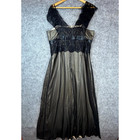 Js Collection Cocktail Dress Womens 16 Black Cream Lace Evening Goth Glam Prom