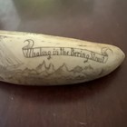 Antique vtg Faux Whale Tooth Scrimshaw Mary In The Artic