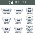 24-pieces Glass Food Storage Tupperware Containers Set W  Snap Locking Lids New