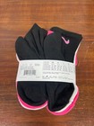 Nike Girls 6-pair Cushioned Ankle Socks Youth Shoe Sz 10c   3y White pink black