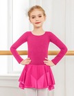 Kids Girls Classic Long Sleeve Leotard Dance Ballet Dress  3 Years  Rose Red 