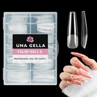 Extra Long Coffin Nail Tips 120pcs Soft Gel Full Cover False Nails Clear Matte