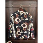 Vintage Abstract Print Jacket   90s Graphic   Bold Retro Lightweight