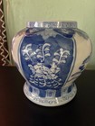Vintage Chinese Blue   White Bluebird And Floral Porcelain Vase