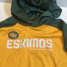 Vintage Edmonton Eskimos Hoodie Pullover Reebok Cfl Yellow Green Men Xl Football