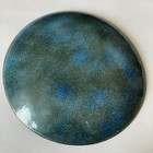 Mid Century Modern Abstract Enamel On Copper Trinket Dish 6  Blue  Grey Vintage