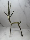 Vintage Brass Deer Figurine India Marked Modernist Sculpture