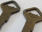 2 Vintage Brass Ford Motor Co Key 1950 s - 60 s  H Stamped On Back