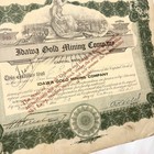 Antique Idawa Gold Mining Co Stock Certificate 1919 Signed Gorgeous Scripophily 