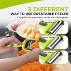 3 In 1 Rotatable Stainless Steel Blade Vegetable Peeler Vertical Serrated   S   