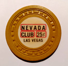 The Nevada Club Las Vegas Nv 25 Cent Casino Poker Chip  