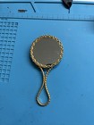 Limoges Fragonard Porcelain Hand Mirror  Courting Couple  Gold Tone