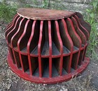 Antique 1900s Axe Display Wood Bell Red Hardware Store Storage Holder Rustic