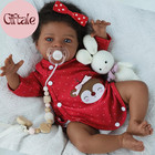 Reborn Baby Dolls Black Girl - 20 Inch African American Realistic Newborn Girl D
