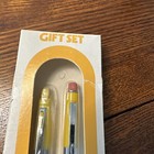 Vintage Scripto Gift Set Mechanical Pencil   Pen Nib Plastic Yellow 1970s