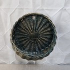 Vintage Green gold Wicker Woven Boho Hanging Wall Basket Pocket Planter Decor