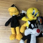 Lot Of 4 Looney Tunes Plush Beanie Stuffed Animals 6    Tweety Daffy Taz Sylvester
